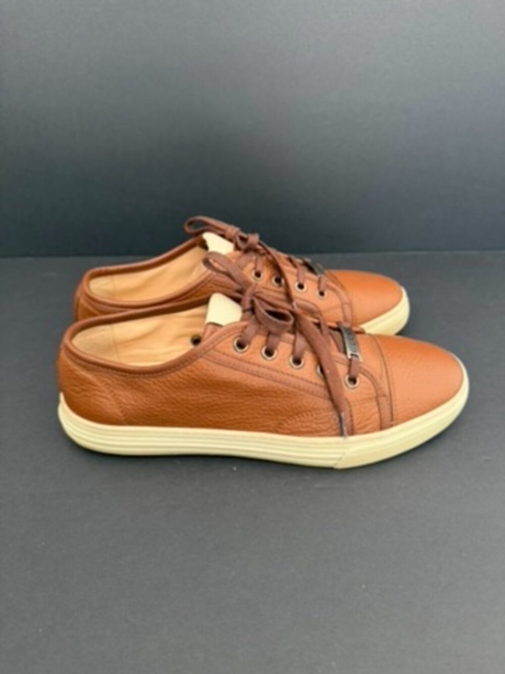 Gucci Brown Leather Miro Soft Low Top Sneakers Size 39